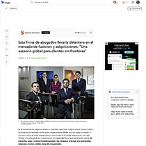 Esta firma de abogados lleva la delantera en el mercado de fusiones y adquisiciones: Una asesora global para clientes sin fronteras